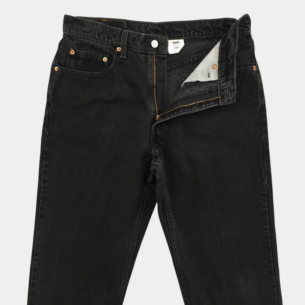 Levis‎ 550 Relaxed Fit Black Denim Jeans Mens Actual 33x31 Canada Vintage Style